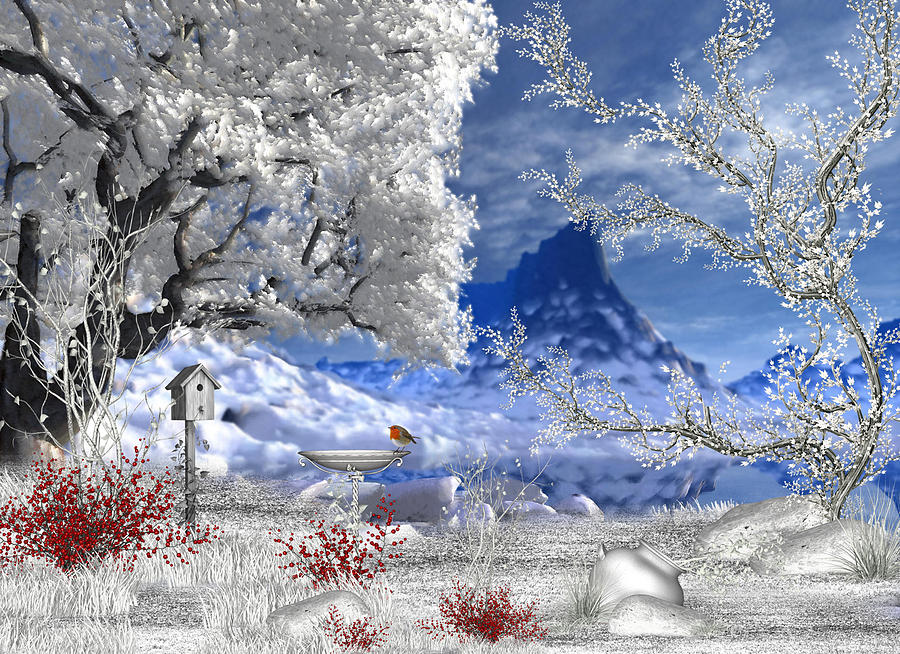 Winter Scene #2 Digital Art by John Junek