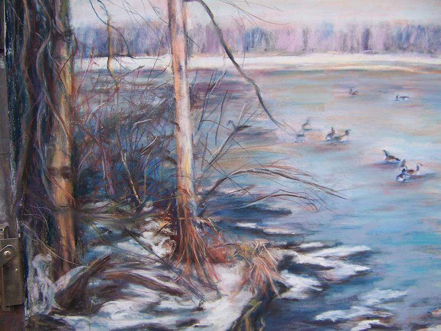 Landscape Pastel - Winter Swamp #1 by Joan Wulff