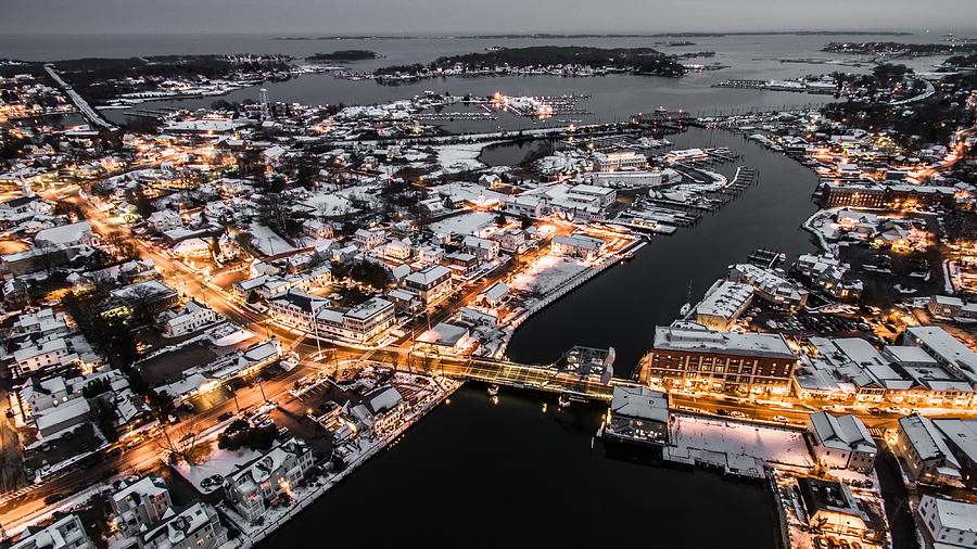 Winter Twilight in Mystic Connecticut #1 Photograph by Mike Gearin