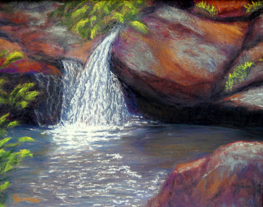 Wintergreen Falls Pastel by Sandy Hemmer