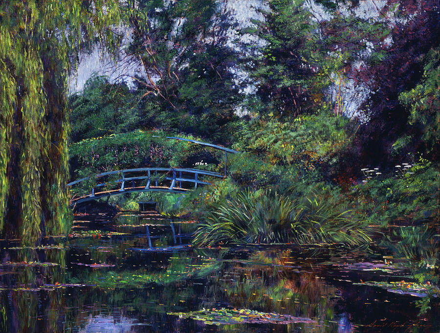 Garden Painting - Wisteria Bridge Giverny #1 by David Lloyd Glover