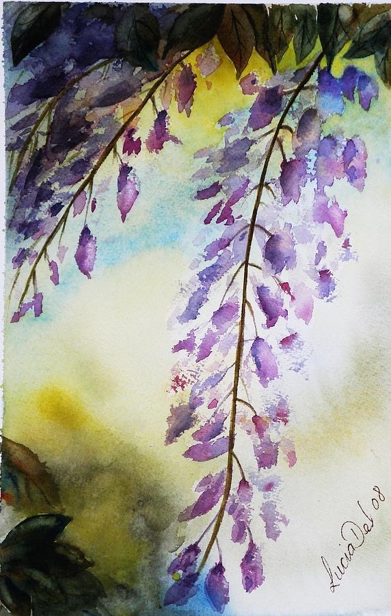 Wisteria Painting By Lucia Del