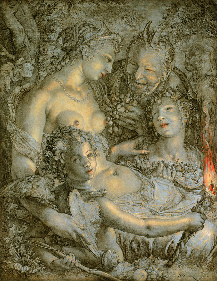 Without Ceres and Bacchus, Venus Would Freeze, from circa 1600-1603 Painting by Hendrik Goltzius Without Ceres and Bacchus, Venus Would Freeze, from circa 1600-1603 Painting by Hendrik Goltzius