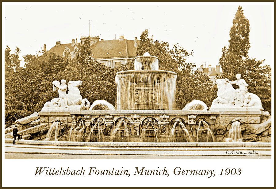 Wittelsbach Fountain, Munich, Germany, 1903 #1 Photograph by A Macarthur Gurmankin