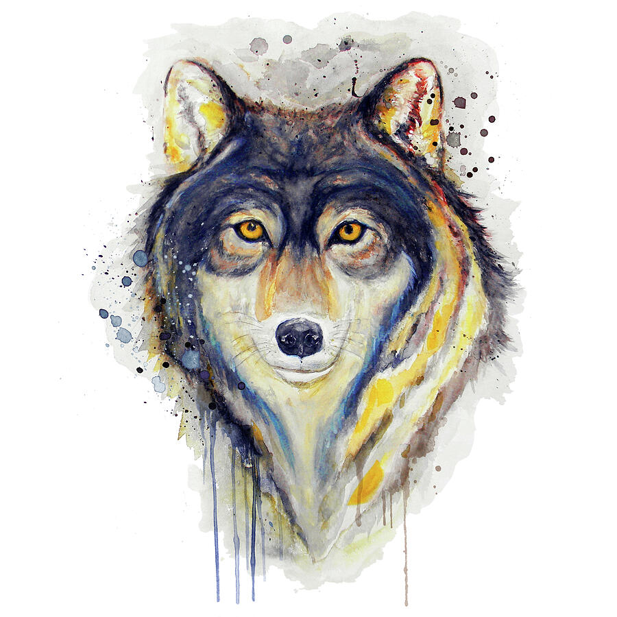 Wolves Painting - Wolf Head #1 by Marian Voicu
