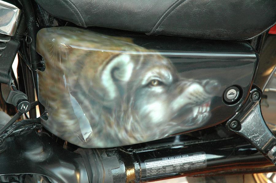 Wolf Motorcycle Side Panel #1 Painting by Wayne Pruse
