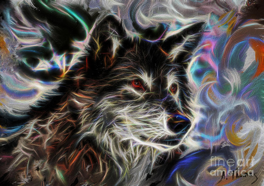 Wolf Totem Digital Art By Alex Thomas