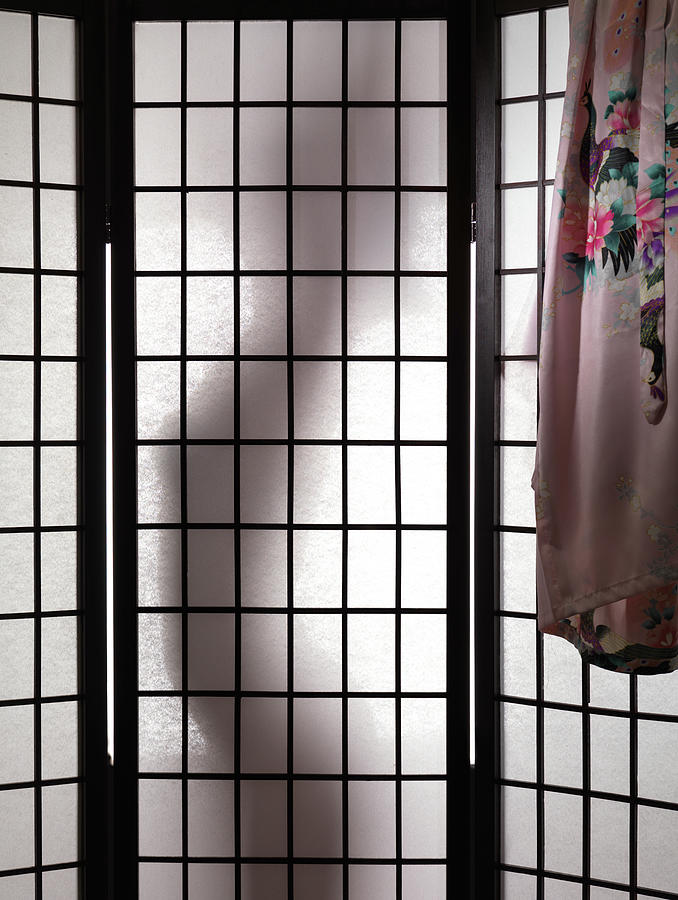 Nude Photograph - Woman Behind Shoji Screen #1 by Maxim Images Exquisite Prints