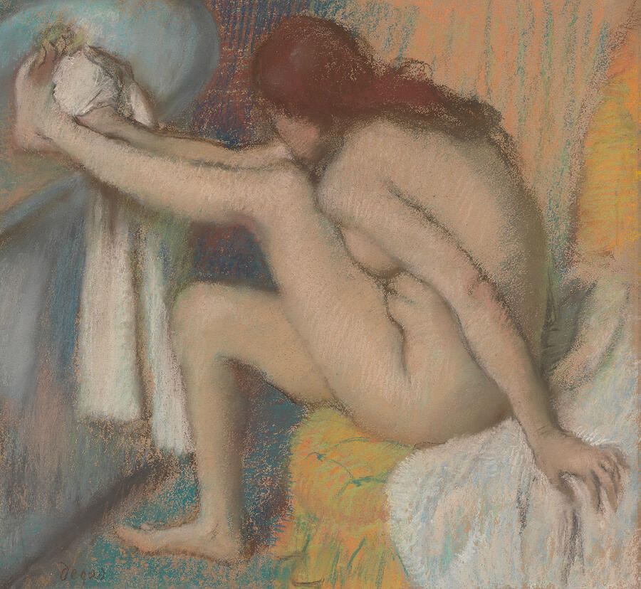 Woman Drying Her Foot, from 1885-1886 Pastel by Edgar Degas