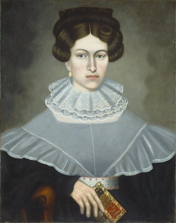 Woman Holding a Book Painting by Erastus Salisbury Field