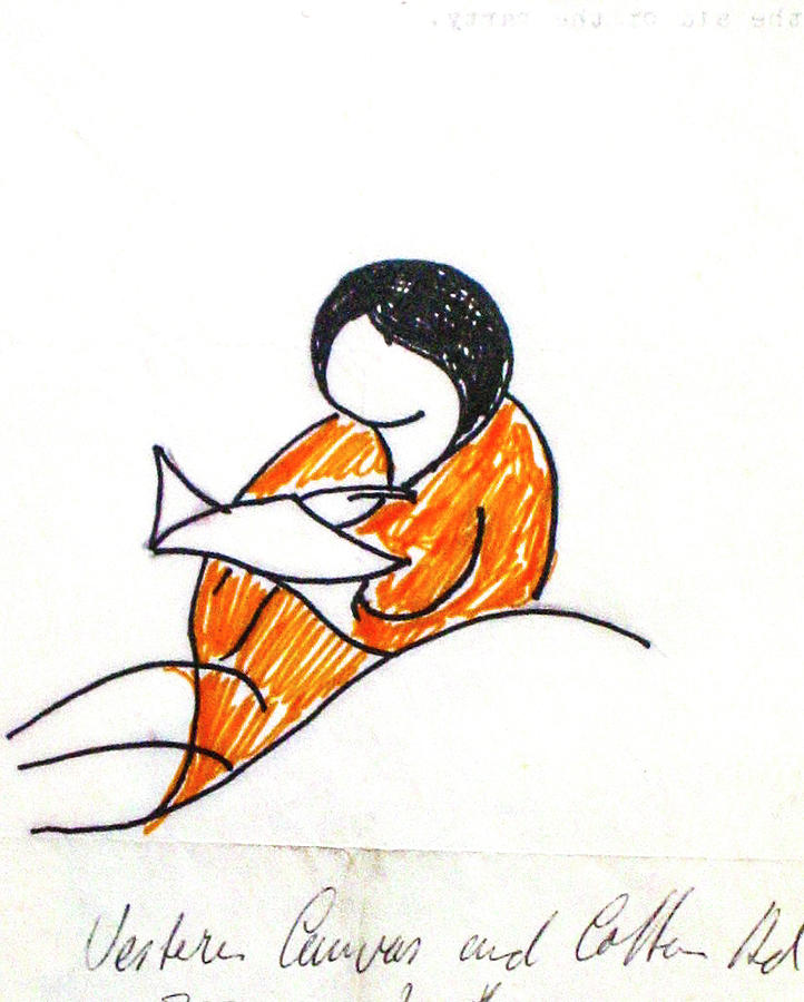 Woman reading a book Drawing by Anthony Vandyk