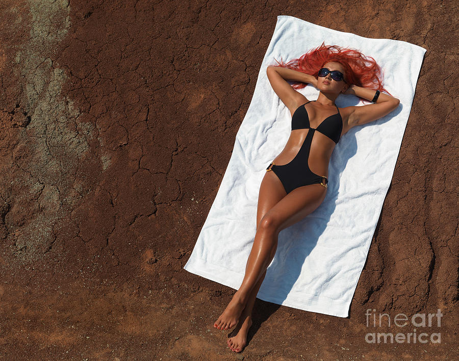 Woman Sunbathing #1 Photograph by Maxim Images Exquisite Prints