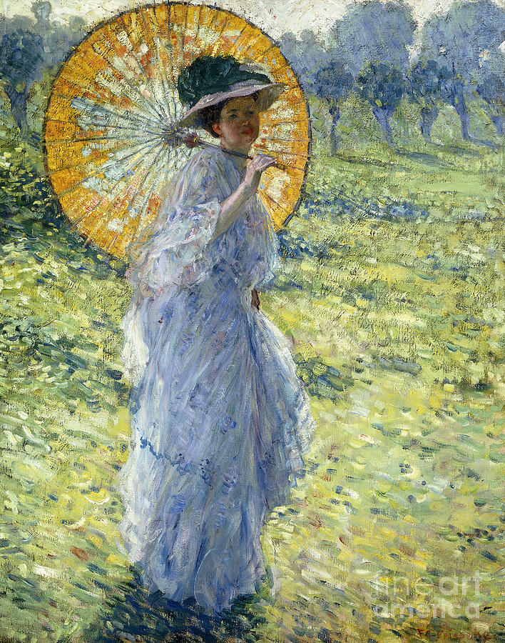 with a Parasol Painting by Frederick Carl Frieseke - Fine Art America
