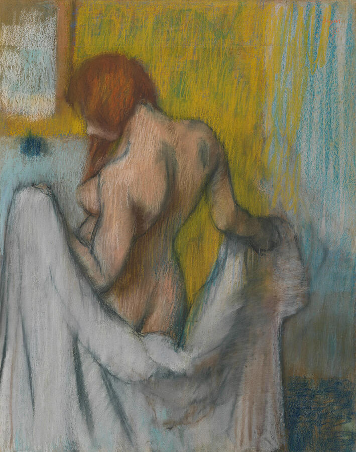 Woman with a Towel, from 1894 or 1898 Pastel by Edgar Degas