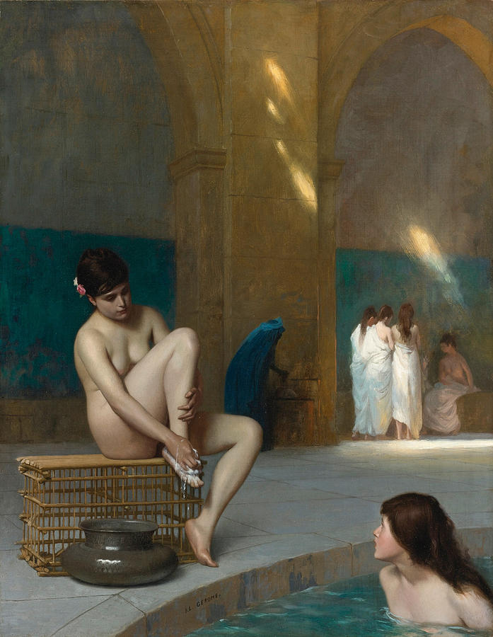 Women in Bath #1 Painting by Jean-Leon Gerome