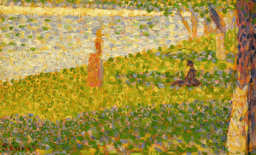 Georges Pierre Seurat Painting - Women on the River Bank by Georges Pierre Seurat