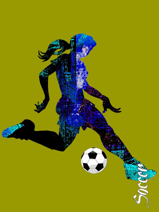 Womens Girls Soccer Collection #1 Mixed Media by Marvin Blaine
