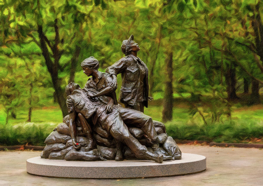 Womens Vietnam memorial in Washington #1 Photograph by Steven Heap