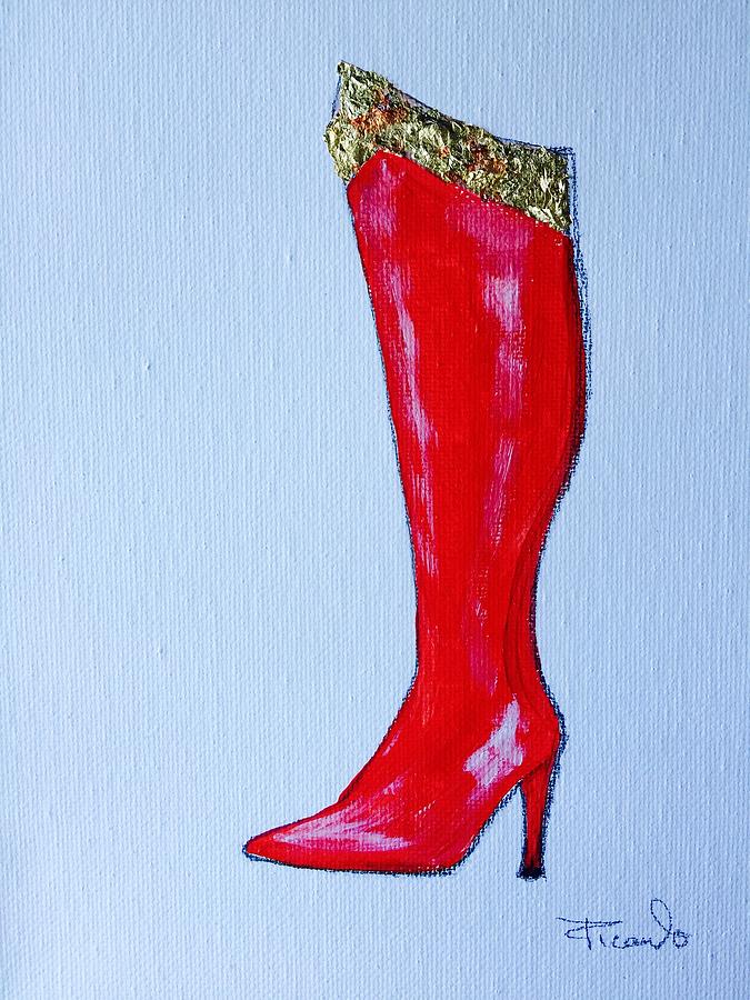 Wonder Woman Painting - Wonder Womans Boot by Holly Picano