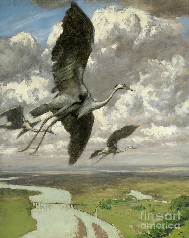 Up Movie Painting - Wondrous Birds by Hans Thoma