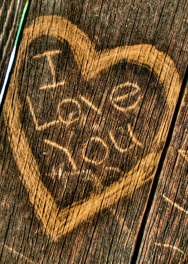 Wood Carving I Love You #1 Photograph by Connie Cooper-Edwards