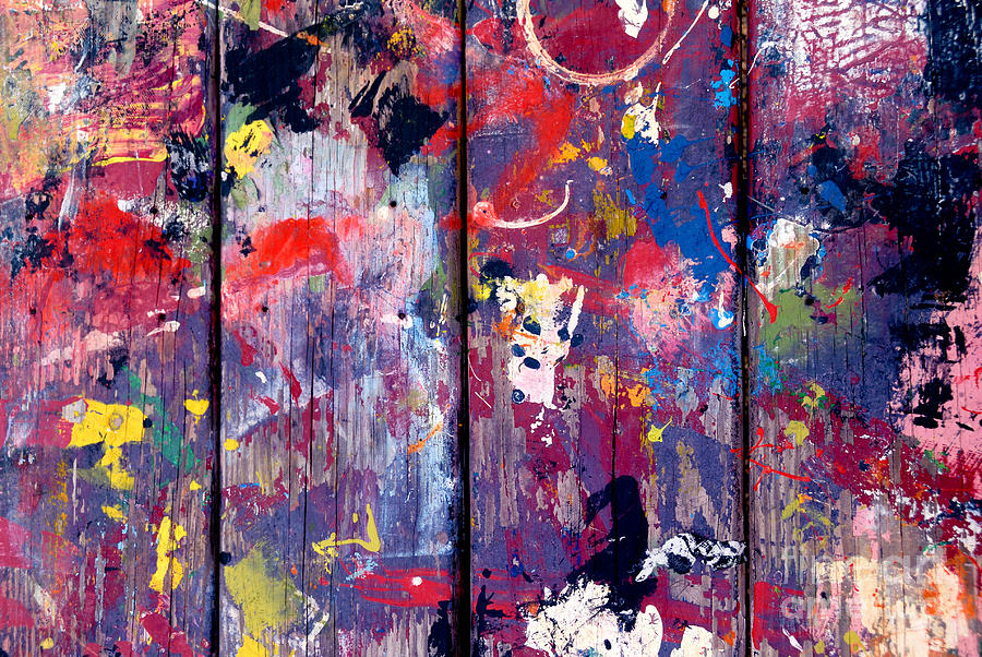 Wood splattered with paint #1 Photograph by Amy Cicconi