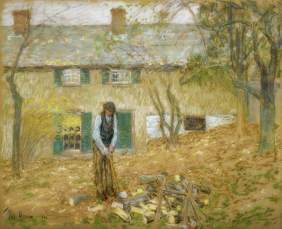 Childe Hassam Drawing - Woodchopper #2 by Childe Hassam