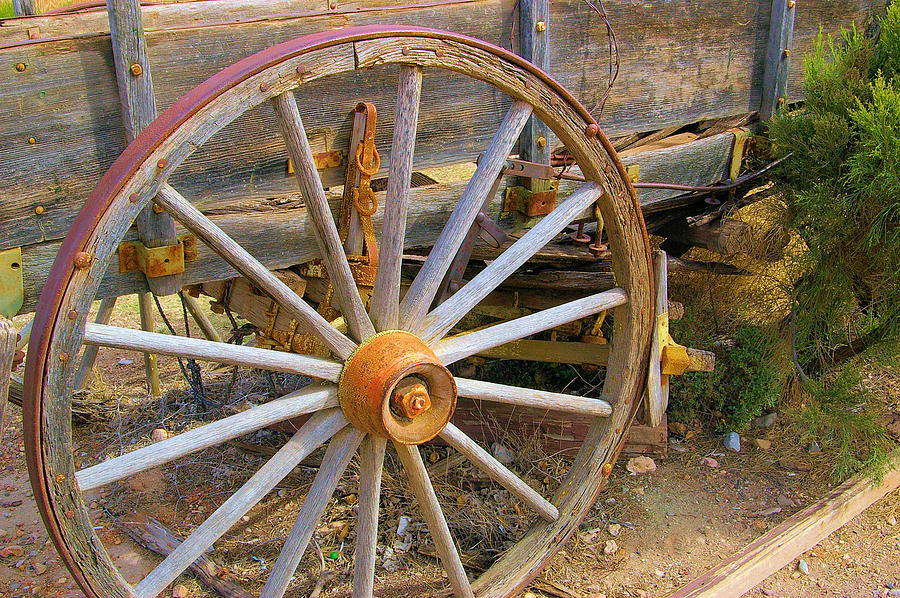 Wooden Wagon Wheel #2 Photograph by Rob Johnston