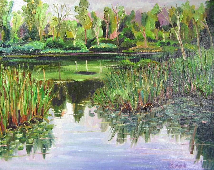 Marsh Painting - Woodland Reflections #1 by Richard Nowak