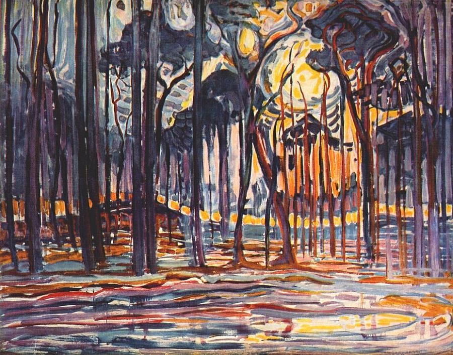 Woods Near Oele Piet Mondrian #1 Painting by MotionAge Designs