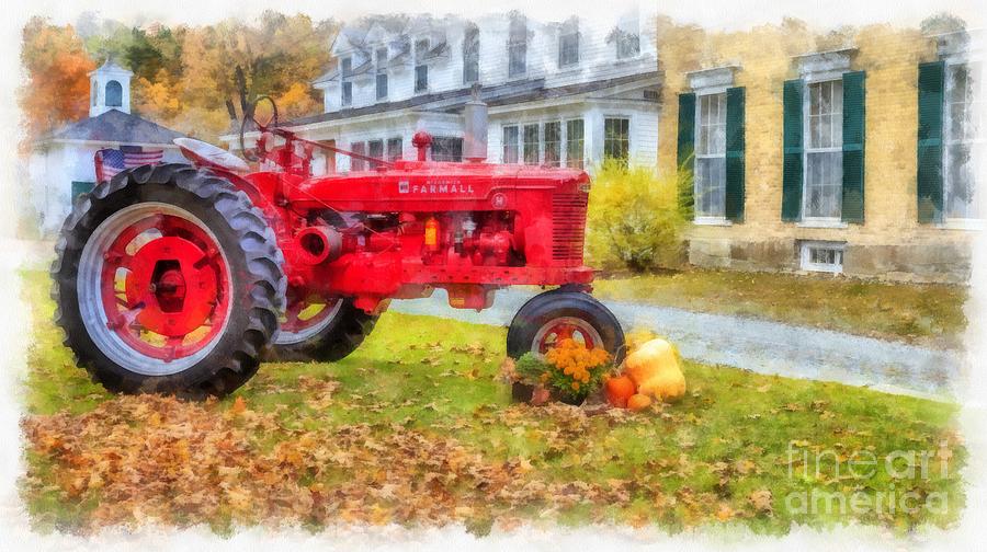 Woodstock Vermont Red Tractor #1 Photograph by Edward Fielding