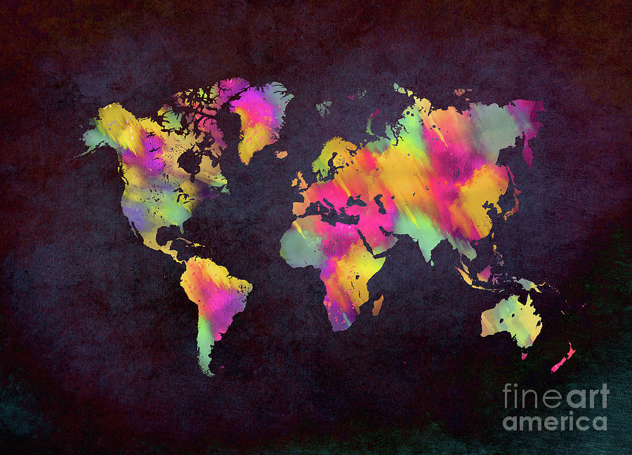 World Map Art #1 Digital Art by Justyna Jaszke JBJart