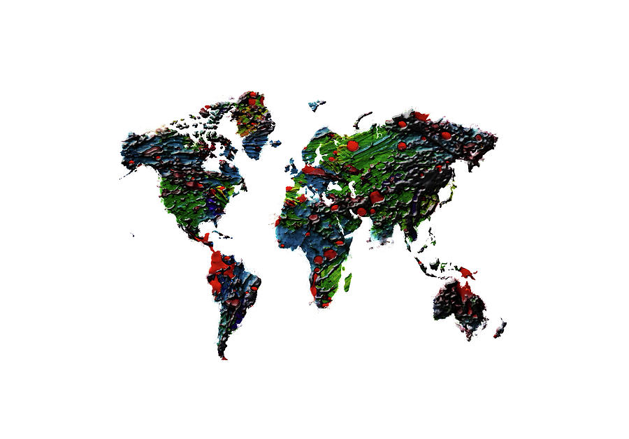 World Map b1 #1 Mixed Media by Brian Reaves