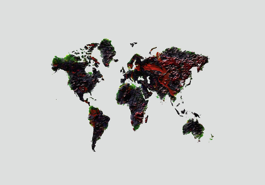 World Map b4 #1 Mixed Media by Brian Reaves