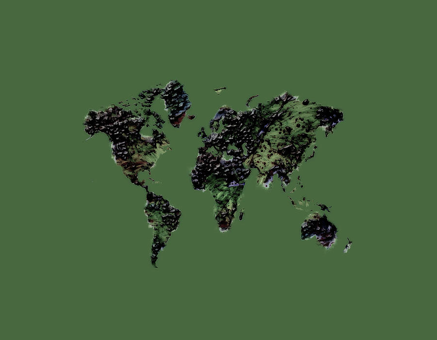 World Map b5 #1 Mixed Media by Brian Reaves