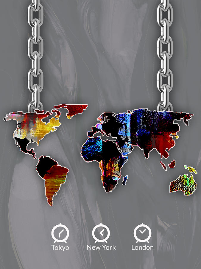 World Map Collection #1 Mixed Media by Marvin Blaine