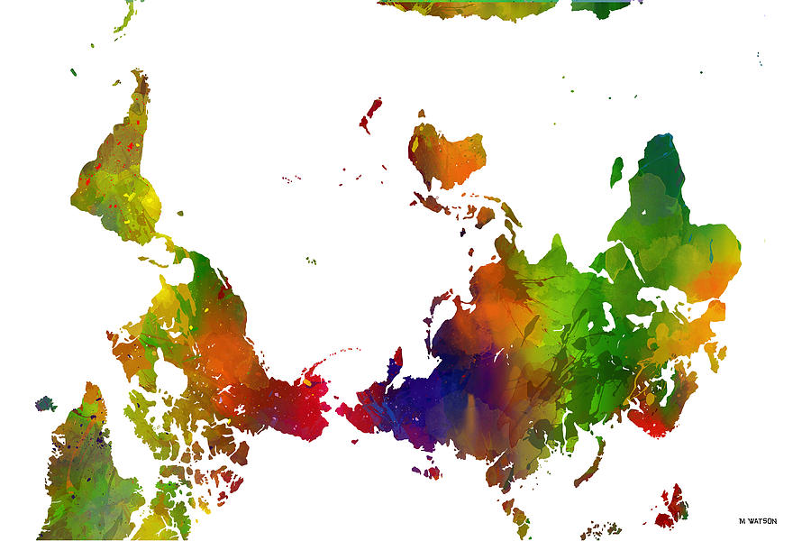 World map In Color #1 Digital Art by Marlene Watson