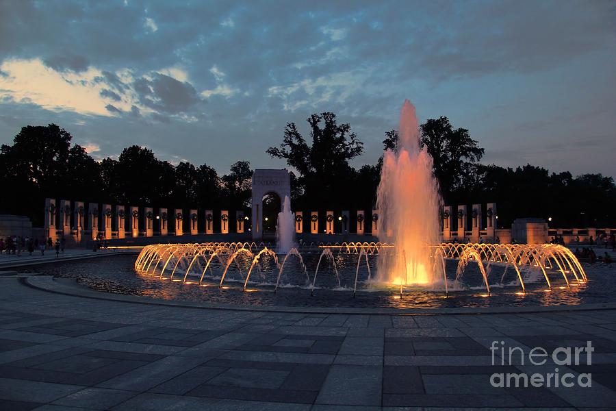 World War II Memorial Fountain #1 Photograph by Marina McLain
