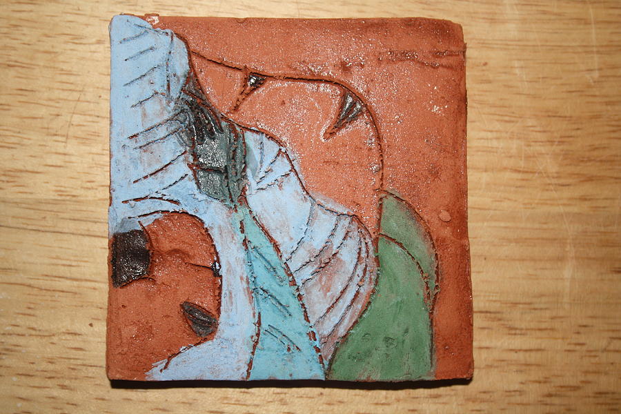 Worship - Tile #1 Ceramic Art by Gloria Ssali