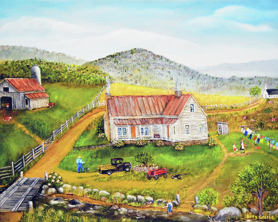 x THE OLD HOME PLACE Painting by Betty Greene - Fine Art America