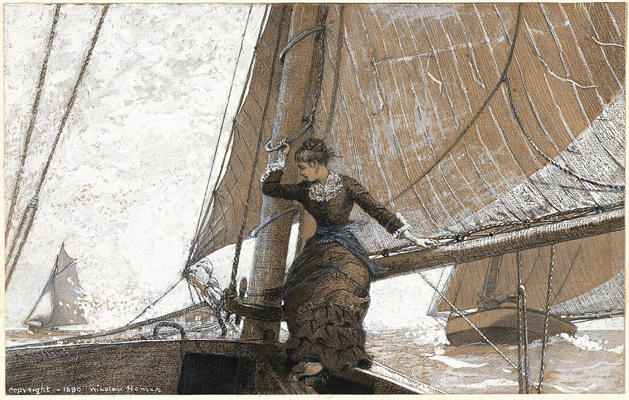 Yachting Girl Drawing by Winslow Homer