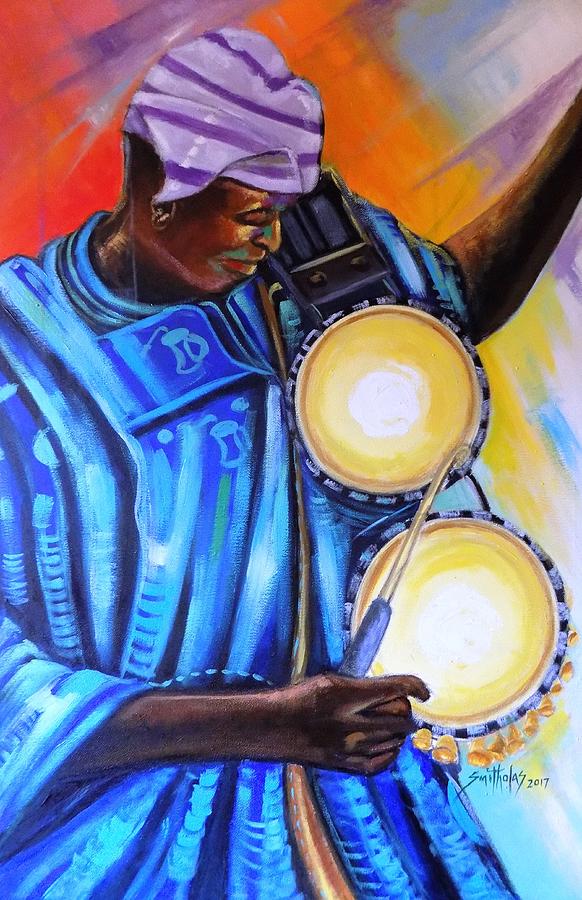 Bata Drummer #2 Painting by Olaoluwa Smith