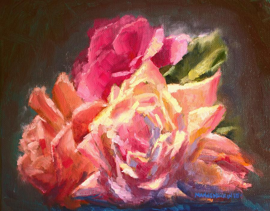 Yellow And Pink Roses #2 Painting by Melissa Herrin