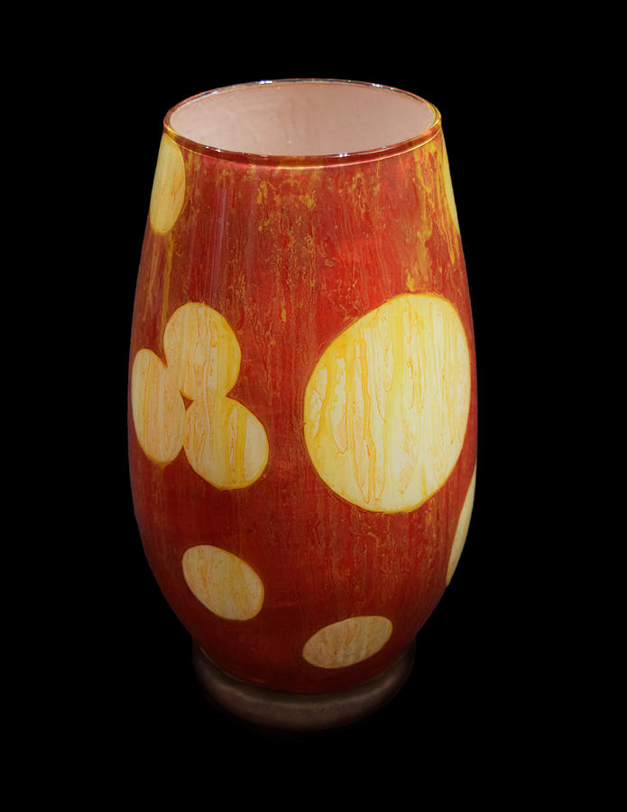 Yellow and White Vase Glass Art by Christopher Schranck