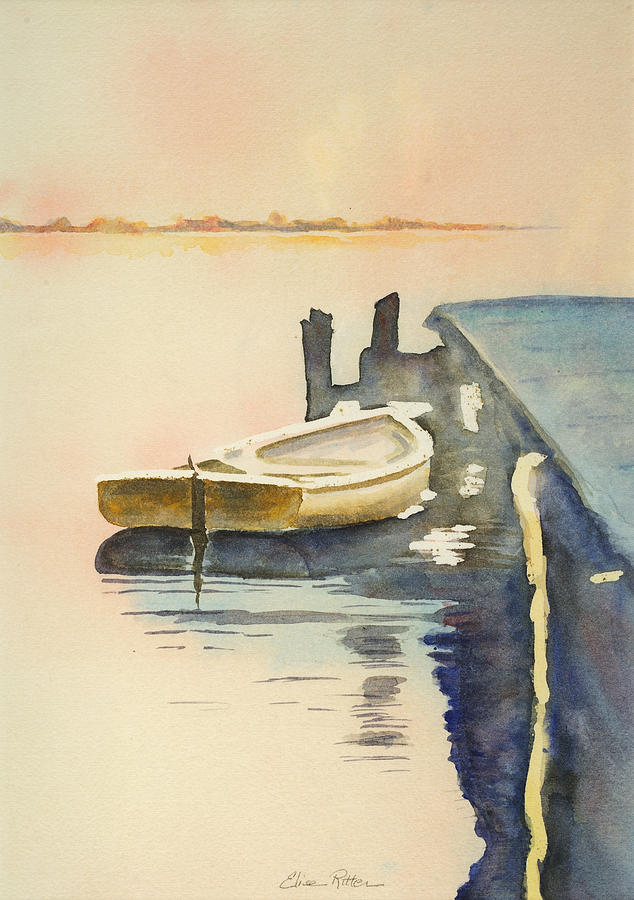 Yellow Boat #1 Painting by Elise Ritter