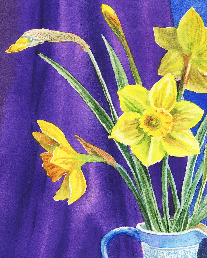 Yellow Daffodils #1 Painting by Irina Sztukowski