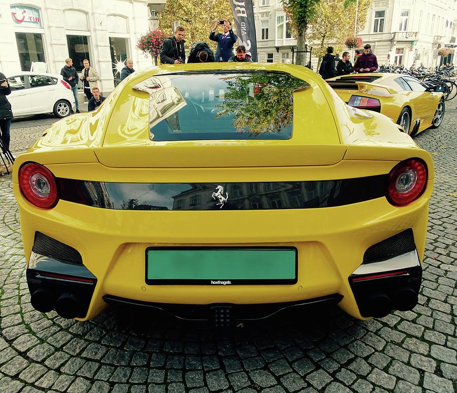 yellow convertible ferrari