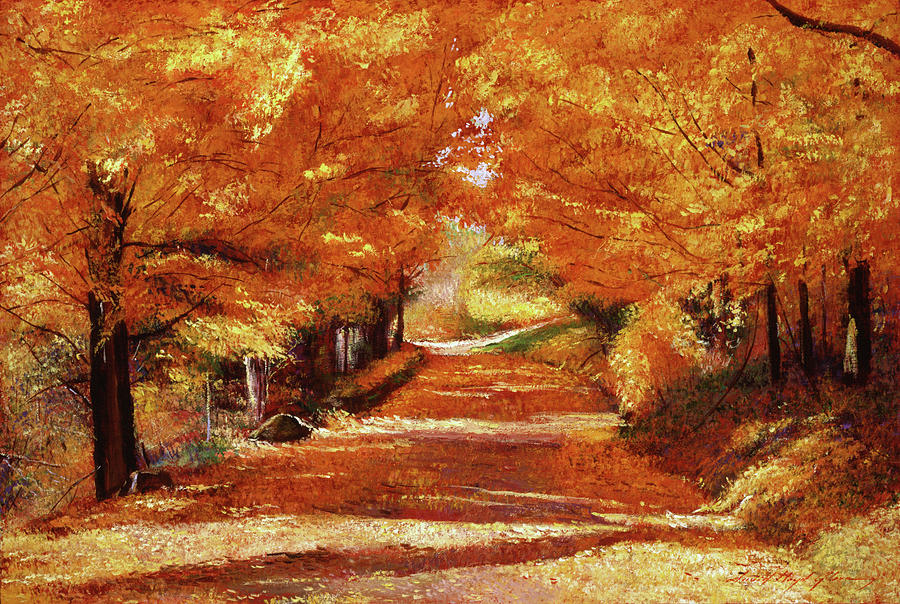  Yellow Leaf Road #1 Painting by David Lloyd Glover