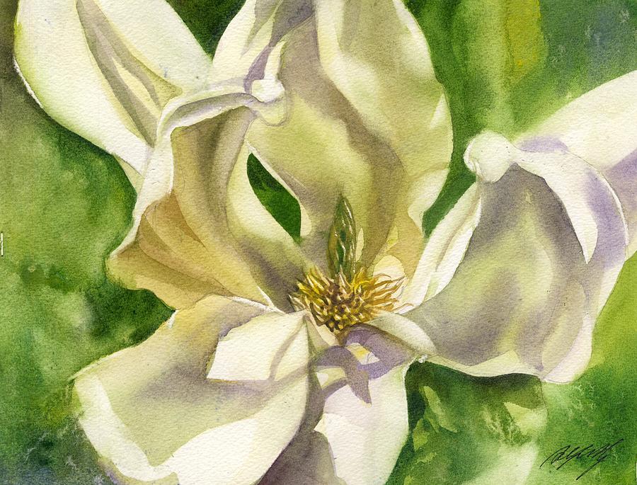 Yellow Magnolia #1 Painting by Alfred Ng