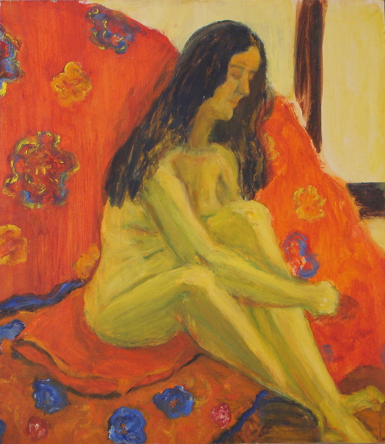 Yellow Nude #1 Painting by Lessandra Grimley